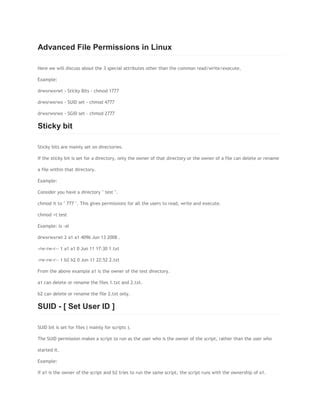 chmod 1777|Advanced File Permissions in Linux .